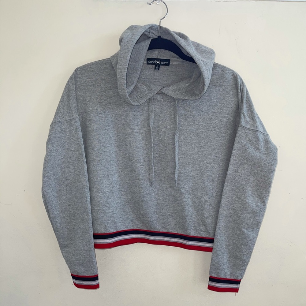 Grey Cropped Hoodie